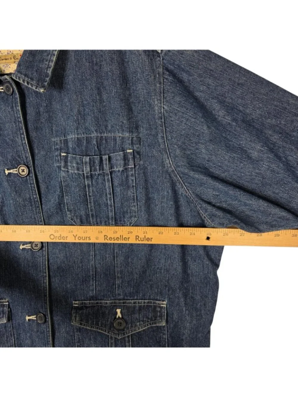 Vintage Quizz Denim Chore Coat Barn Jacket Women 3XL Blue 90s Y2K Boho Fisherman